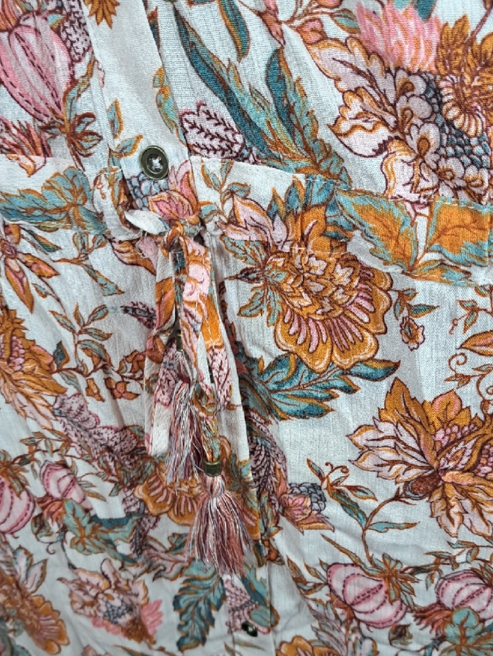 Knox Rose White Maxi Dress with Rust and Green Floral Print - Picture 3 of 5